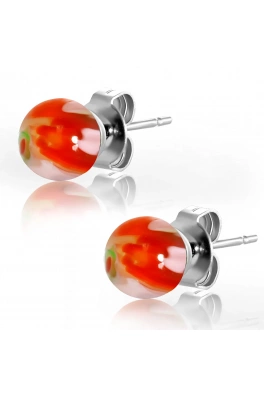 Náušnice z chirurgické oceli - červeně žíhané 10mm