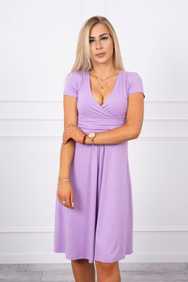 Dress cut under the bust, long sleeve, short sleeve purple