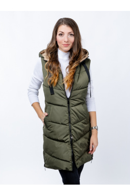 Dámská oboustranná vesta GLANO - khaki