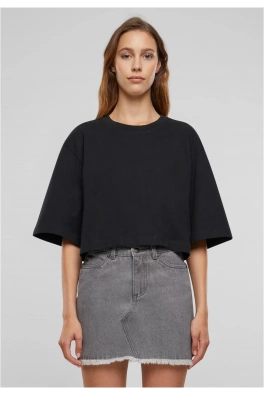 Dámské tričko Heavy Organic Oversized Cropped černé