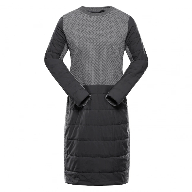 Dámské zateplené šaty ALPINE PRO OLWA dk.true gray Dámské zateplené šaty ALPINE PRO OLWA dk.true gray