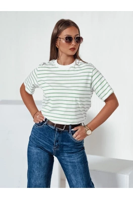 T-shirt damski w paski RILANT zielony Dstreet RY2563