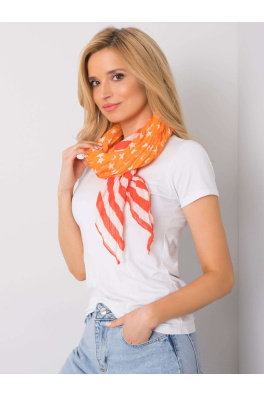 Oranžový a červený šátek se vzory