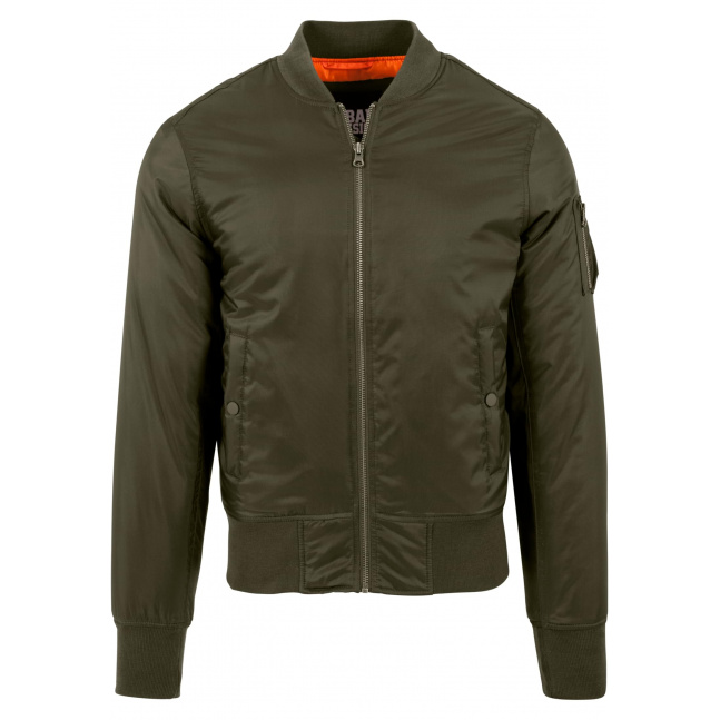 Basic Bomber Jacket tmavě olivová