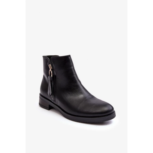 Kožené dámské ploché boty Black Vasica Kožené dámské ploché boty Black Vasica