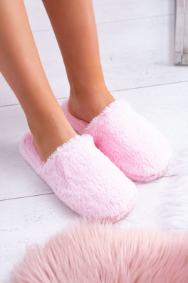 Women's fur slippers pink Mimia