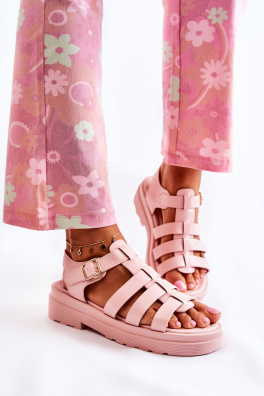 Módní sandály s ramínky růžove Malien