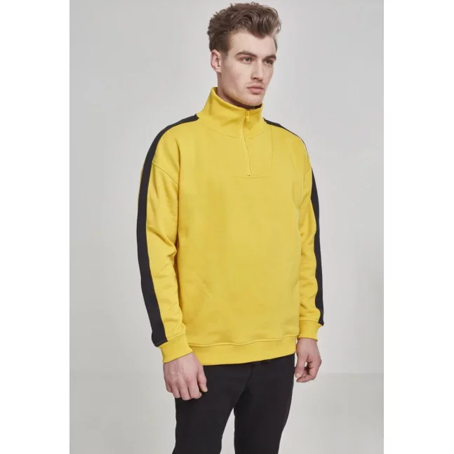 Oversize Sweat Shoulder Stripe Troyer honey/blk