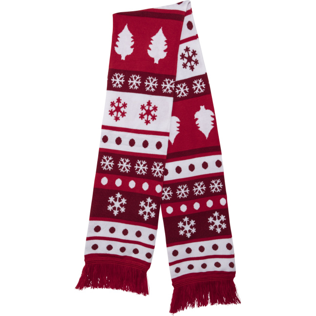 Vánoční tečkovaný šátek červený/bílý