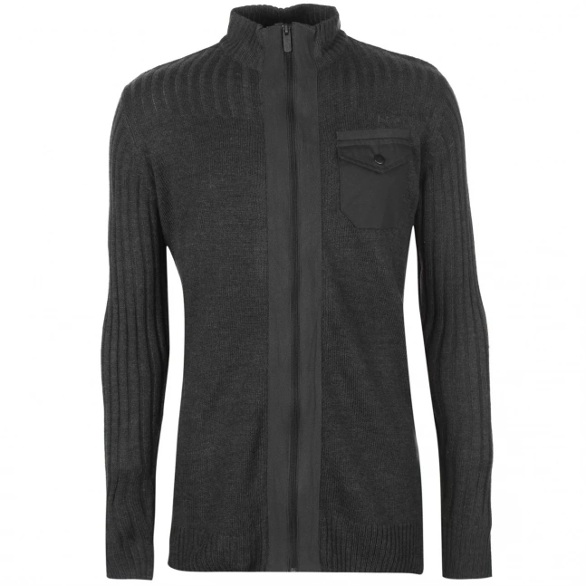 Lee Cooper Knitted Zip Sweatshirt Mens
