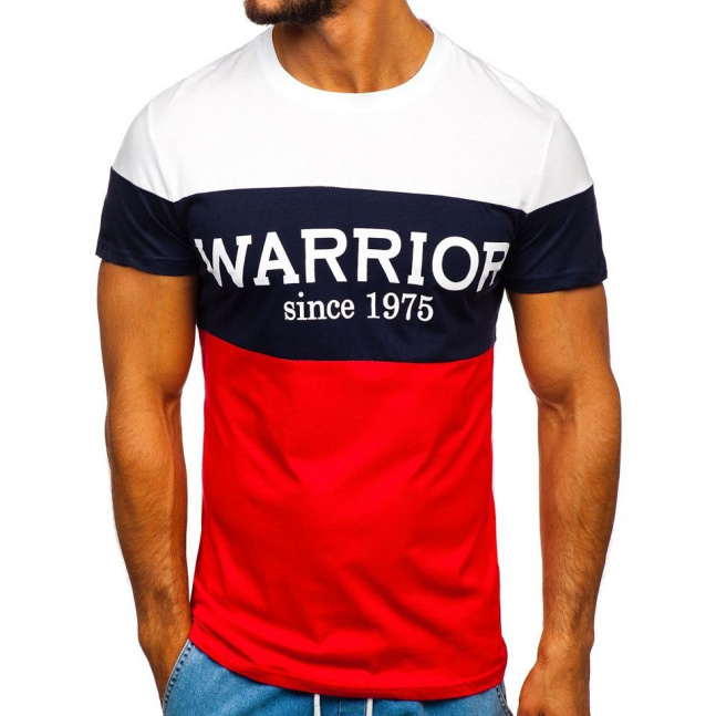 Pánské tričko s potiskem "WARRIOR" 100693 - červená,