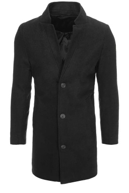 Pánský jednoradový černý kabát Dstreet CX0427