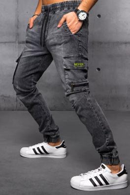 Pánské džínové joggers černé kalhoty Dstreet UX3570