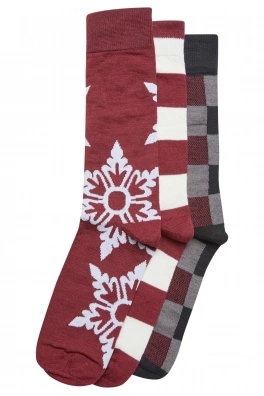 Unisex vánoční ponožky Urban Classics Christmas Snowflakes Socks 3-Pack