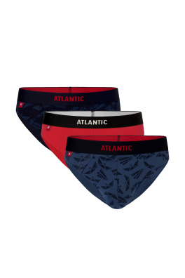 Pánské sportovní slipy ATLANTIC 3-Pack - tmavě modrá, červená, modrá