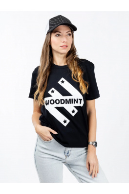 Dámské triko WOODMINT Stars & Stripes - černé