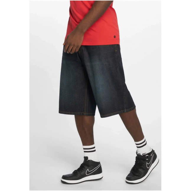 Pánské džínové kraťasy Rocawear FRI Baggy Fit - tmavě modré