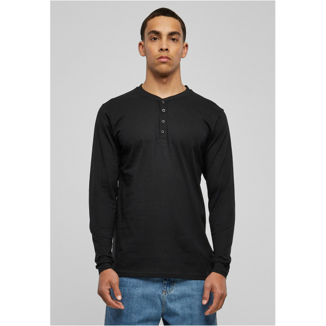 Základní tričko Henley L/S černé