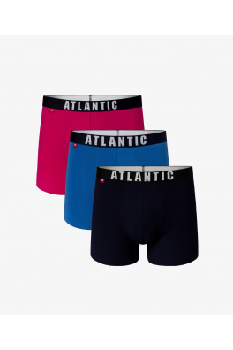 3-BALENÍ Pánské boxerky ATLANTIC - růžové, modré, námořnické