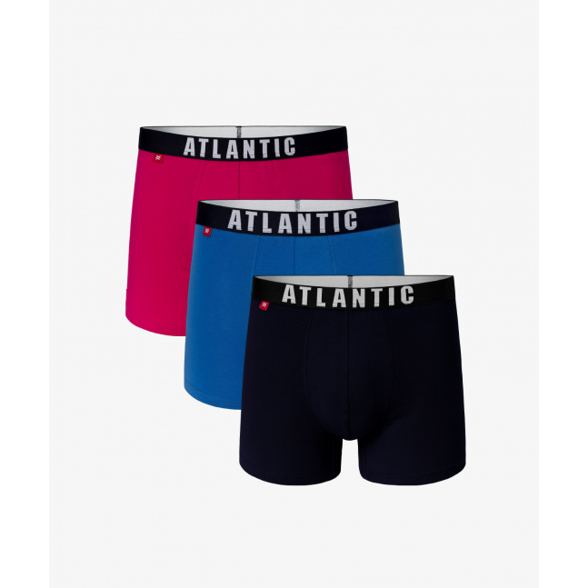 3-BALENÍ Pánské boxerky ATLANTIC - růžové, modré, námořnické