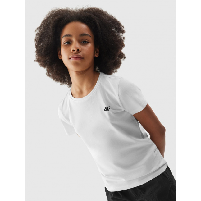 Dívčí hladké tričko 4F - bílé