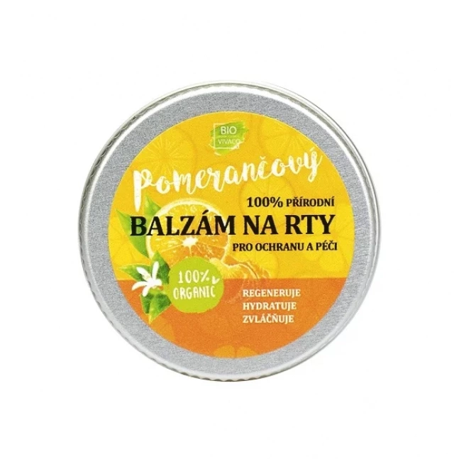 VIVACO 100% Přírodní balzám na rty s bio pomerančovým olejem 25 g