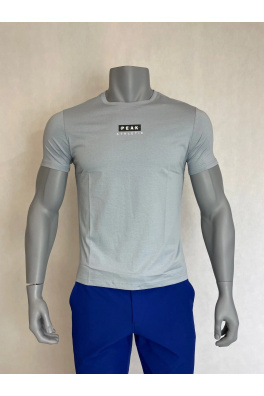 Peak peak round neck t shirt elegant blue