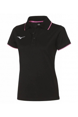 Wom Mizuno Polo/Black/Pink Fluo