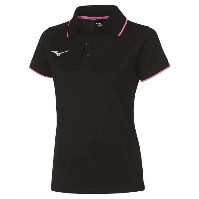 Wom Mizuno Polo/Black/Pink Fluo