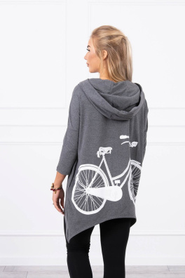 Sweatshirt with a bicycle print graphite melange