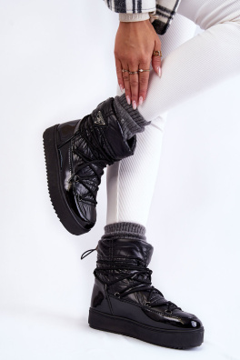 Dámské módní šněrovací boty do sněhu Černe Carrios