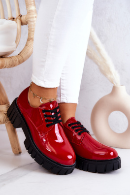 Fashionable Lacquered Shoes La.Fi Red Hallie