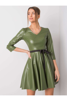 Zelené šaty z ekologické kůže