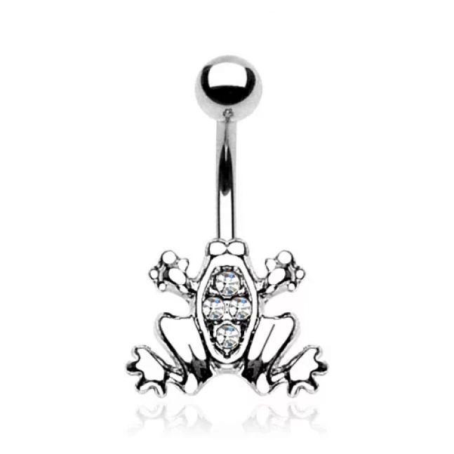 Piercing do pupíku - zabička s čirým zirkonem