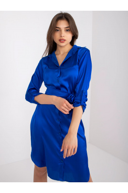 Tmavě modré košilové šaty s páskem Inga RUE PARIS