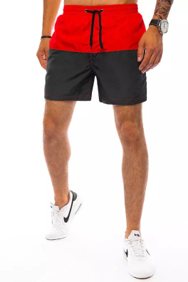 Pánské červeno-černé koupací šortky Dstreet SX2171