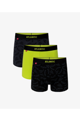 3-BALENÍ Pánské boxerky ATLANTIC - grafit, lime, černé