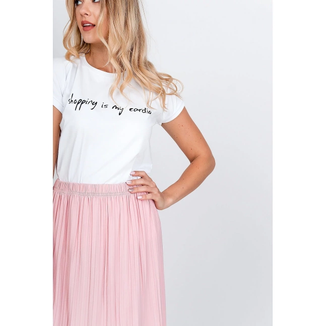Dámské tričko s nápisem "Shopping is my cardio" - bílá,