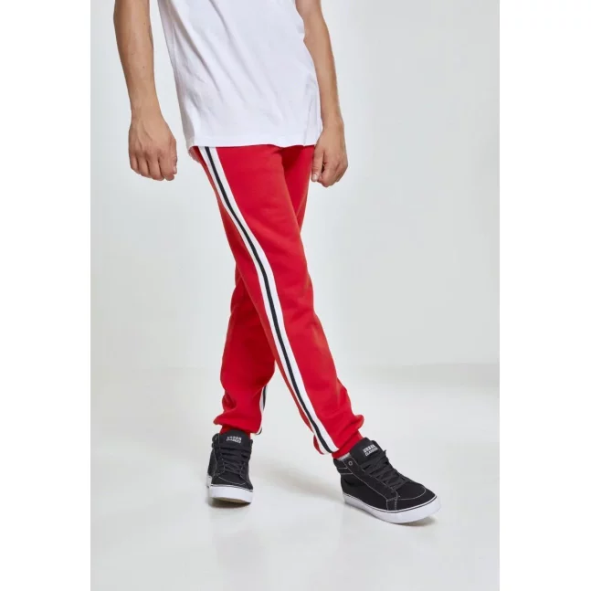 3-Tone Side Stripe Terry Pants firered/wht/blk