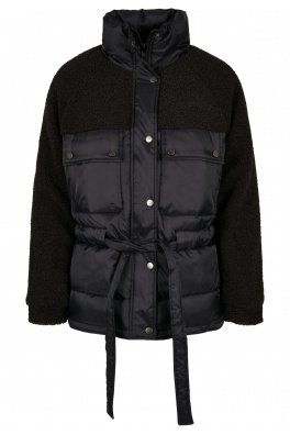 Dámská bunda Sherpa Mix Puffer Jacket černá