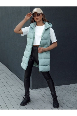 Dámská prošívaná vesta s kapucí BRITA zelená Dstreet TY4511