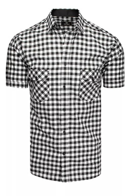 Černobílé pánské tričko s krátkým rukávem Dstreet KX0950